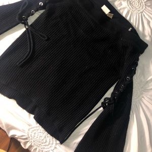 Black off the shoulder sweater